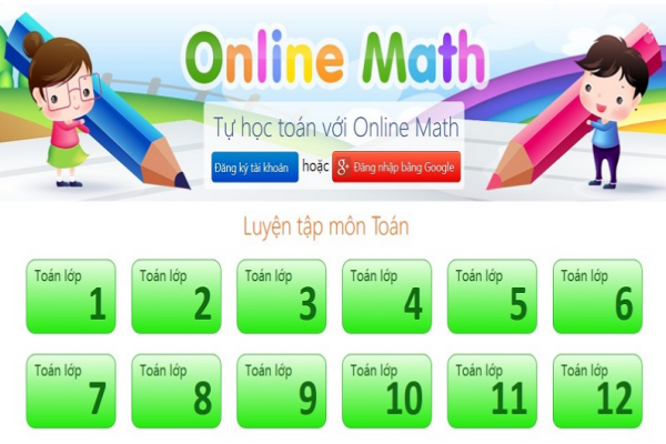 Toán lớp 4 Online Math có nhiều chức năng hỗ trợ cho các học sinh học tập và rèn luyện